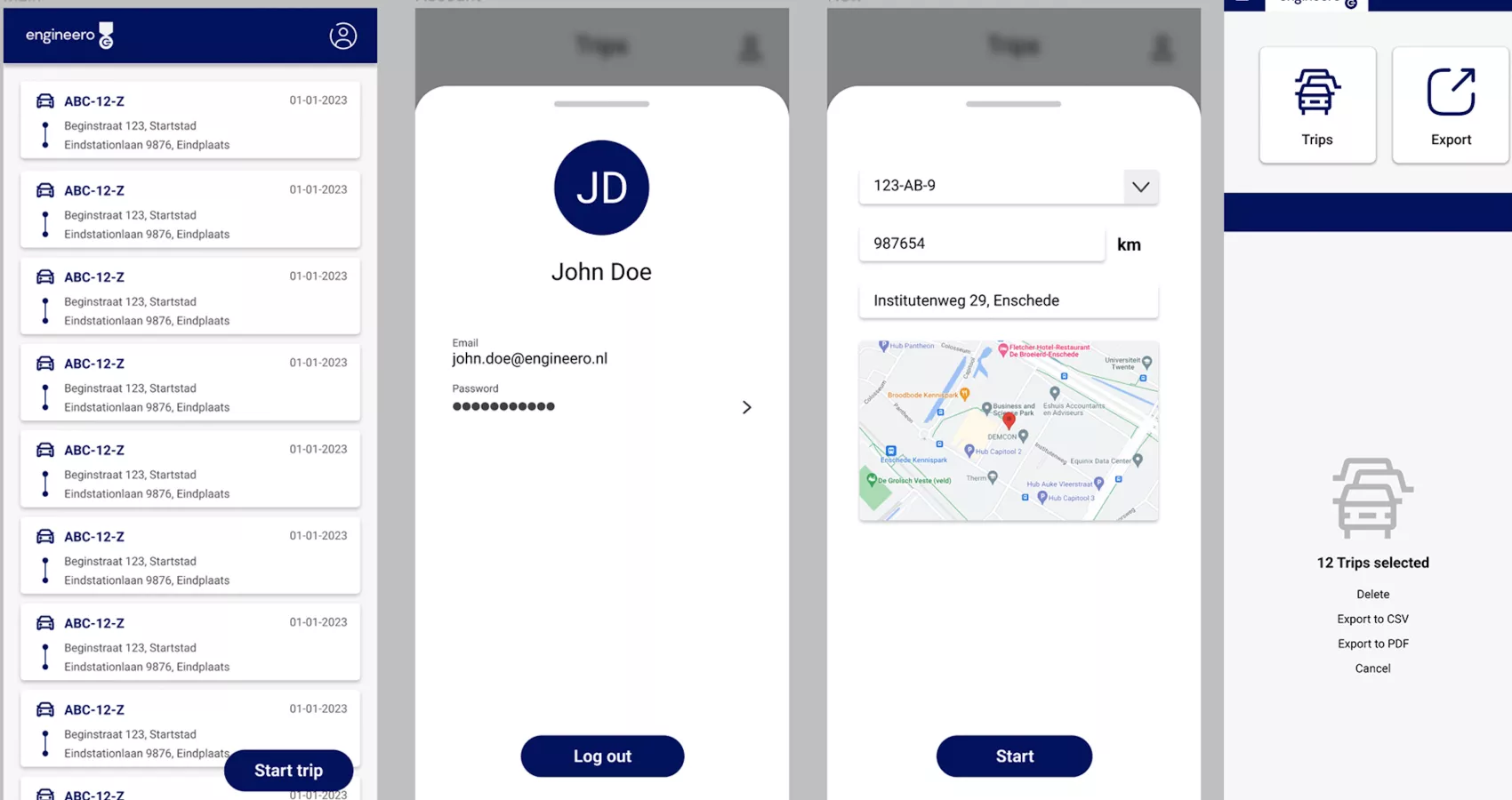 Engineero KM RegistratieApp